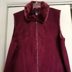 Faux suede and faux fur vest XL